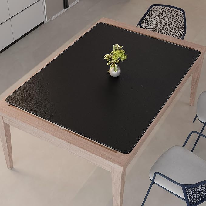 CENNBIE HUGE160 63" x 47" Black Leather Desk Mat - Image 6