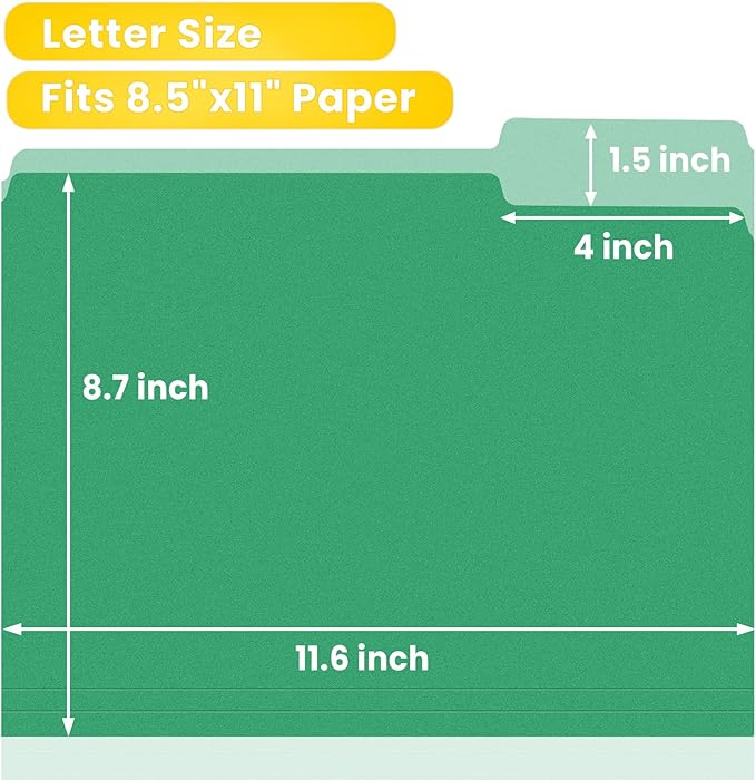 SUNEE File Folders, 30 Pack Manilla Folders 8.5 x 11, Colored File Folders Home - Image 2