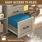Vabches File Cabinet with 3 Drawers, Farmhouse Lateral File Cabinet Fits Files - Image 4