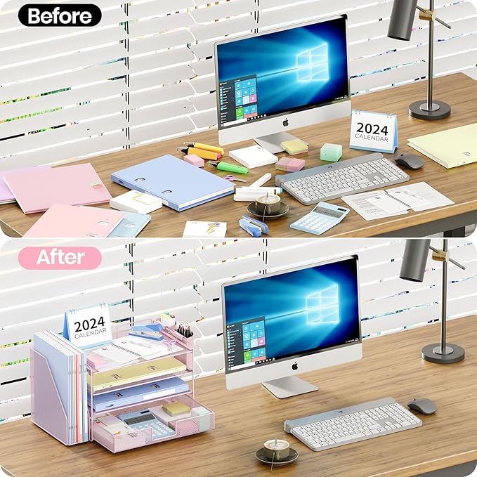 OPNICE Desk Organizer, 4-Tier Desktop File Organizer - Image 2