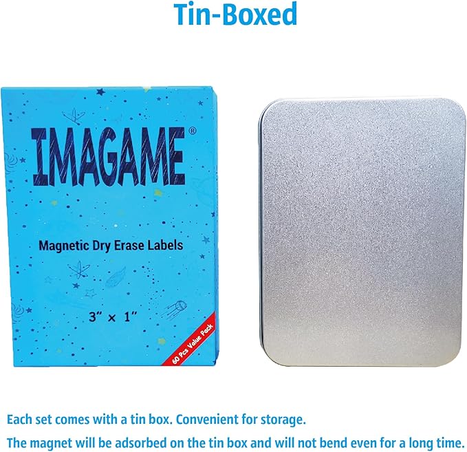 Magnetic Dry Erase Magnets Labels 3x1 inches, Reusable Name Tags, Organizing - Image 3