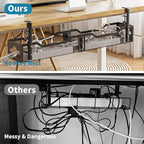 Under Desk Cable Management Tray Black, Litwaro Cable Management Under Desk No - Image 4