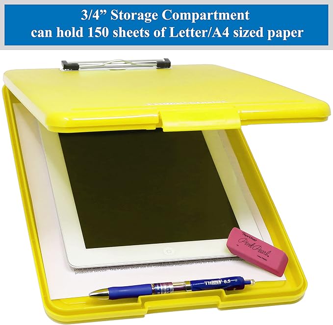 Think2Master Yellow Plastic Storage Clipboard. | 25% Heavier & 25% Sturdier| - Image 3