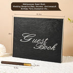 Black Leather Wedding Guest Book, Polaroid Guest Book - Image 6