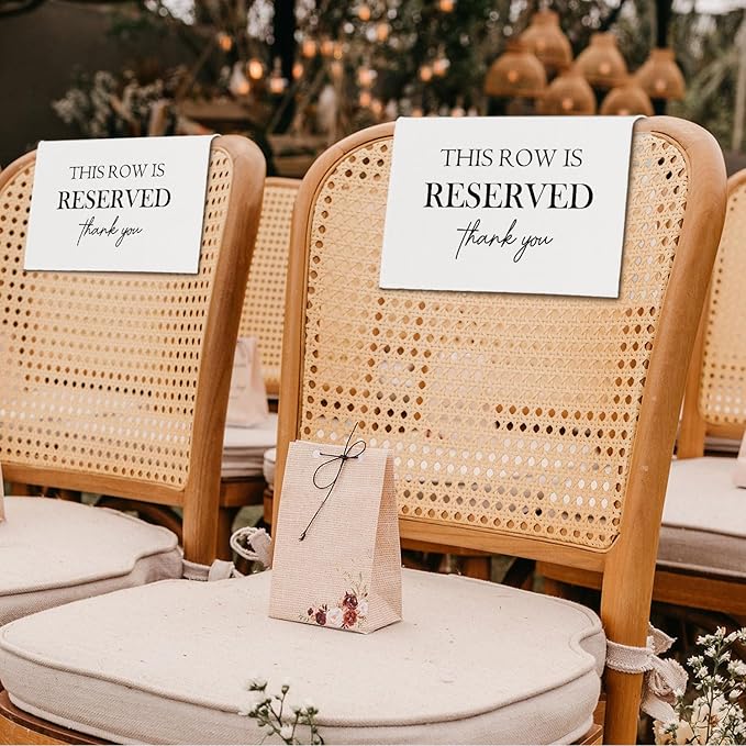 ChissNook Reserved Seating Chair Signs, This Row Is Reserved Pew Cloths Seating - Image 5