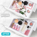 vtopmart 44 pcs clear plastic drawer organizers set shown in use