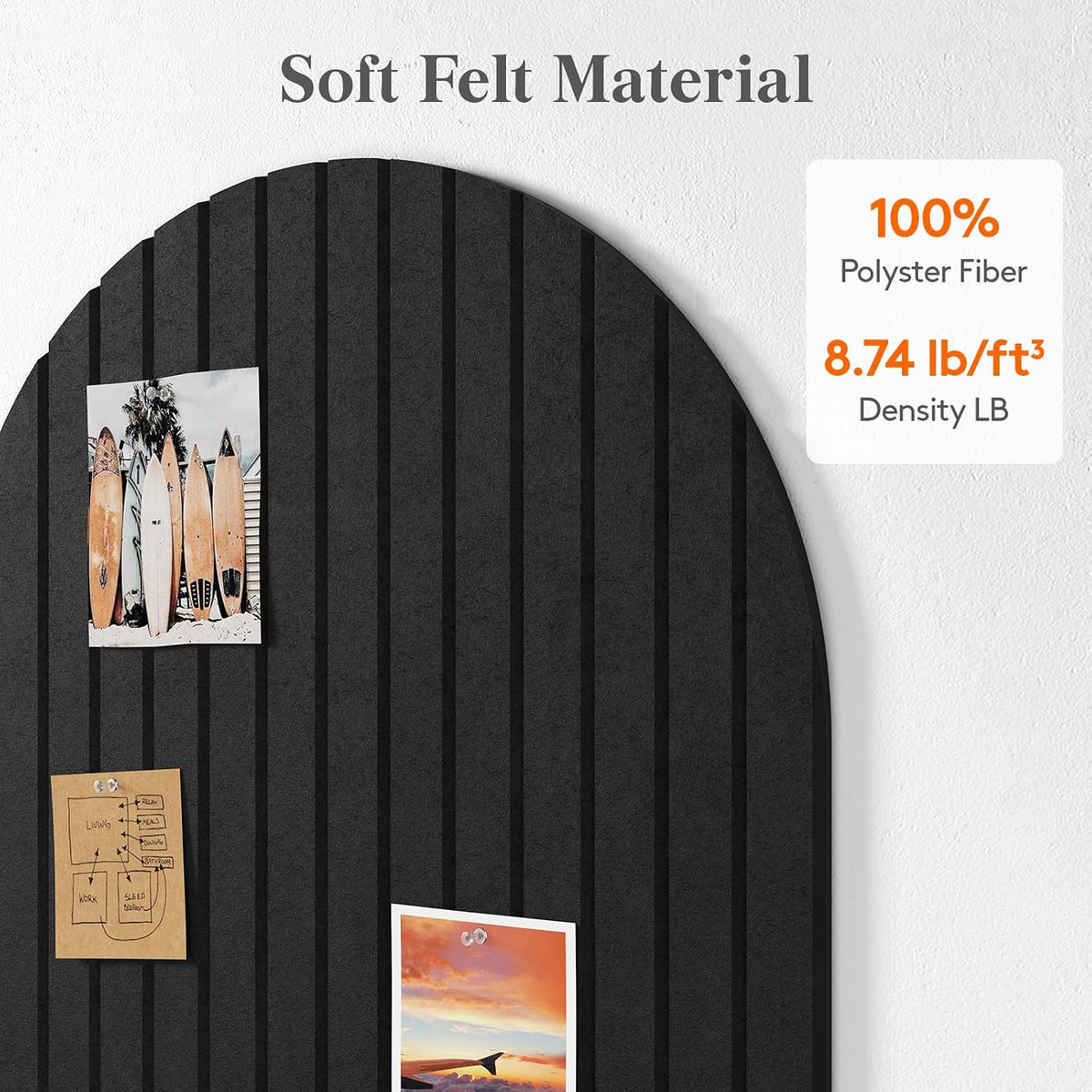 Lifewit 6-Pack Arched Bulletin Board, Cork Board Alternative for Walls, 2 Set...