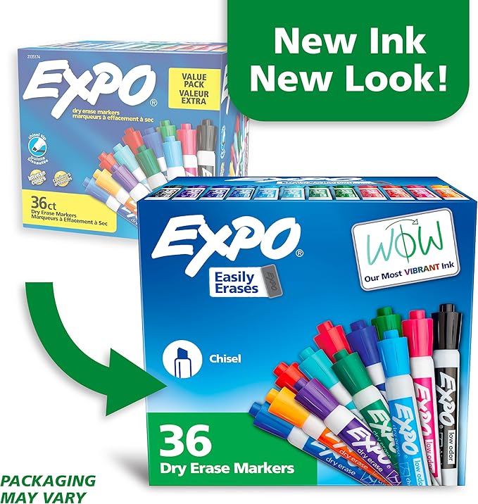 EXPO Dry Erase Markers, Chisel Tip, Office & Home | 36 Count - Image 2