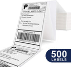POLONO 4x6 Thermal Labels Fanfold, 500 Shipping Labels for Label Printer | Commercial Grade, No BPA or BPS, Print Clear and Sharp, Direct Thermal Shipping Labels Compatible with Thermal Printer