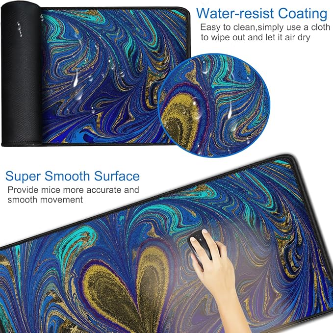 Large Mouse Pad, 31.5x15.7 inch Large Extended Computer Keyboard Mouse Mat - Image 3