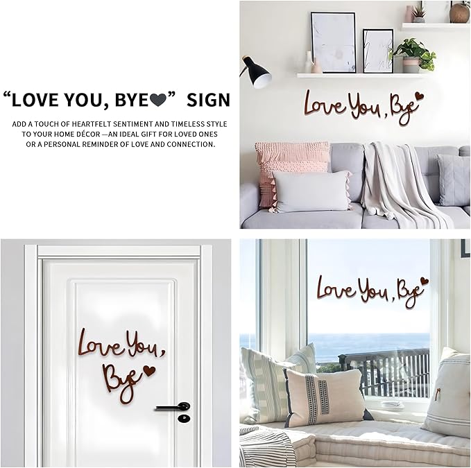 Home Decor Brown Love You Bye Wood Sign Boho Decor Wall Decor Express Love and - Image 3