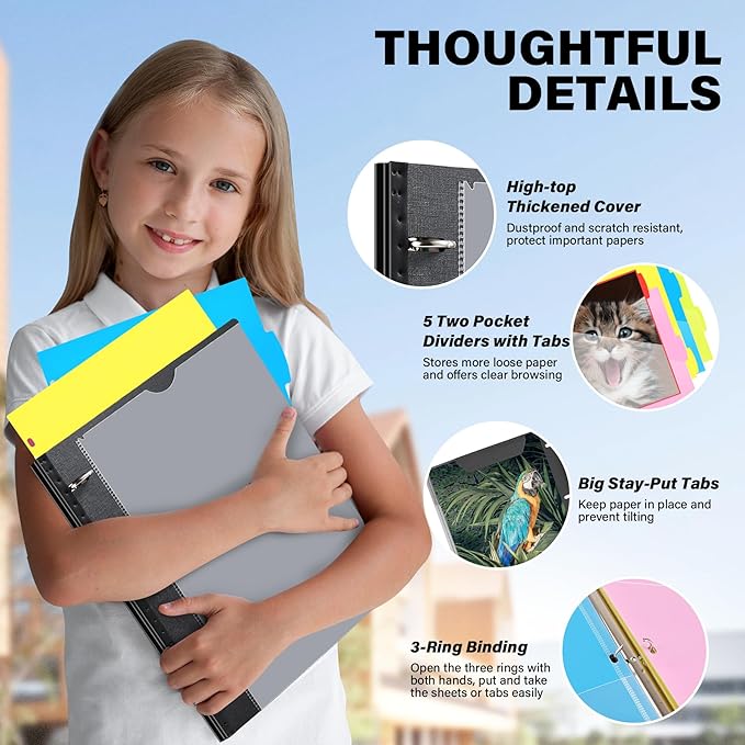 WOT I Telescoping Project Organizer 2-Pack, Refillable 3 Ring Binder - Image 4
