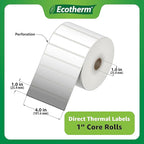 4" x 1" Thermal Labels | 6 Rolls | 15000 Labels | fits Zebra, Offnova Thermal - Image 3