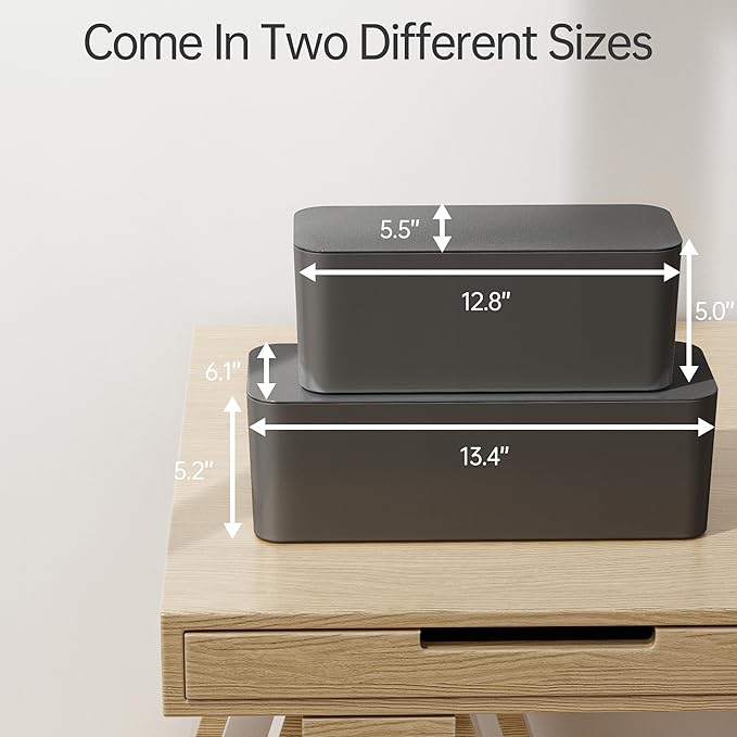 YECAYE 2 Pack Cable Management Box, Pet Friendly Cable Box Organizer - Image 2