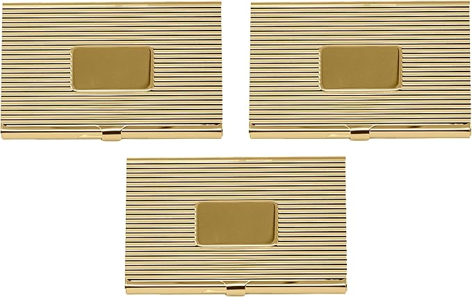 Stephanie Imports Set of 3 Slim & Minimalist Metal Business Card Holder Unisex - Image 4
