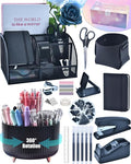 LXEVIHK 20Pcs Black Desk Organizers and Accessories by StyleYourDeskinOneColor