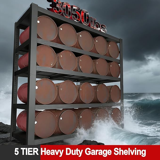 ZEUKMXOO 84" H Garage Shelving, Storage Shelves 3050LBS Heavy Duty Storage - Image 4