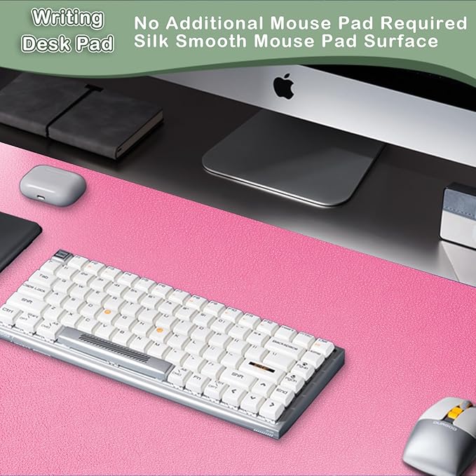 Boutilon Leather Desk Pad Protector, Non-Slip Mouse Pad, Laptop Desk Pad - Image 5