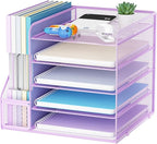 Marbrasse Desk Organizers and Accessories, 5-Tier Paper Letter Tray Organizer by Marbrasse