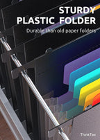 ThinkTex Plastic Expanding Hanging File Folders, 7 Innovative 1.2/'' Accordian - Image 3