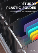 ThinkTex Plastic Expanding Hanging File Folders, 7 Innovative 1.2" Accordion - Image 4
