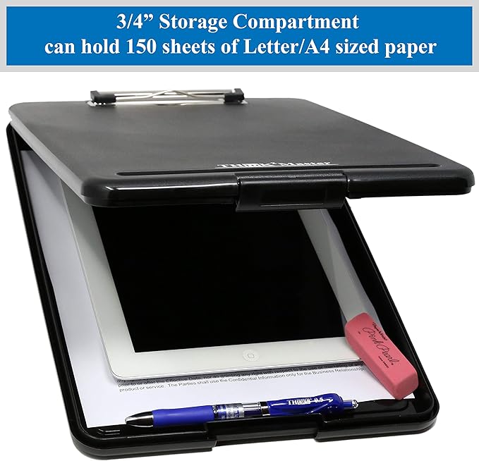 Think2Master Black Plastic Storage Clipboard. | 25% Heavier & Sturdier| Heavy - Image 3