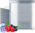 Amiff Silver Thermal Bubble Mailer, 15 x 17 Inches. 100 Pack Metallic Bubble by AMIFF