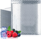 Amiff Silver Thermal Bubble Mailer, 15 x 17 Inches. 100 Pack Metallic Bubble by AMIFF