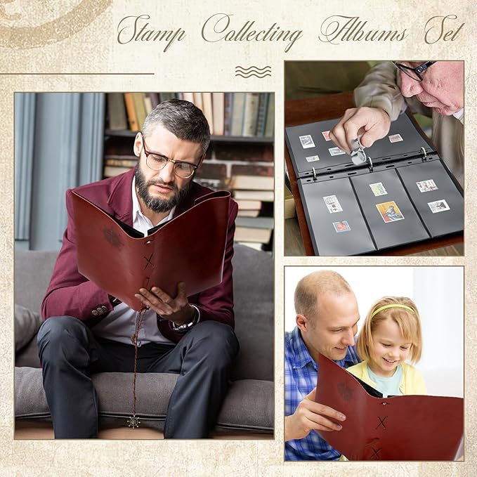 Lewtemi Stamp Collecting Albums Set Stamp Collection Book Include 20 Pages - Image 5
