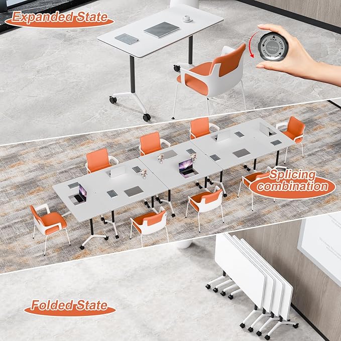 Conference Table Flip Top Mobile Conference Room Tables, Folding Conference - Image 3