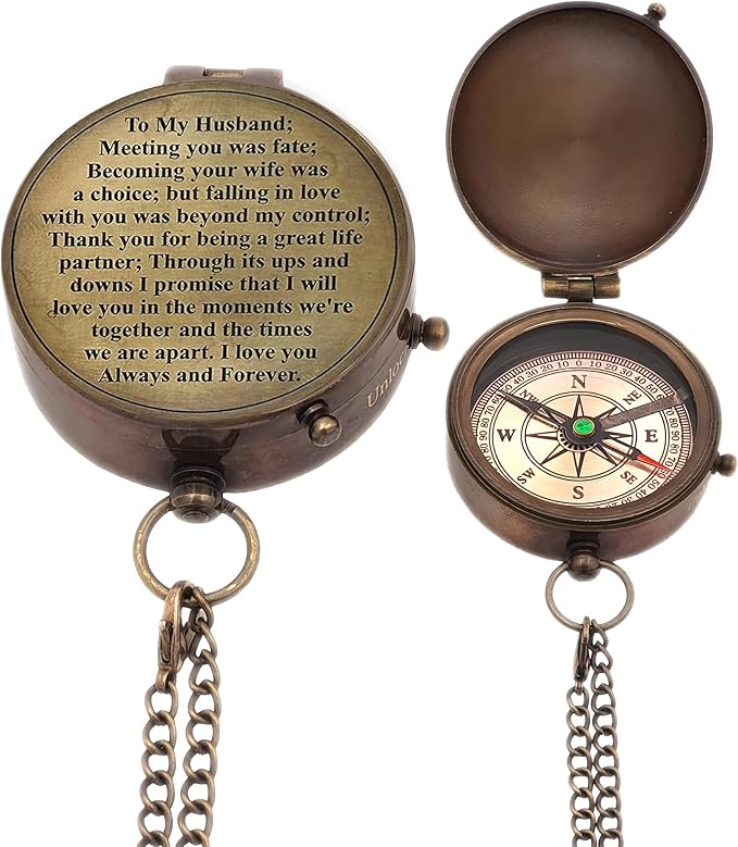 Engraved Compass, Gift for Husband, Anniversary, Wedding Gift for Him, Long - Image 7