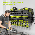pokipo large power tool organizer wall mount with showing dimensions
