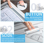 zonon a4 portable drawing board, multi-function metric drafting, package contents