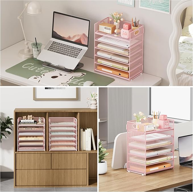 Subekyu 6 Tier Office File Paper Desk Tray Organizer - Image 4