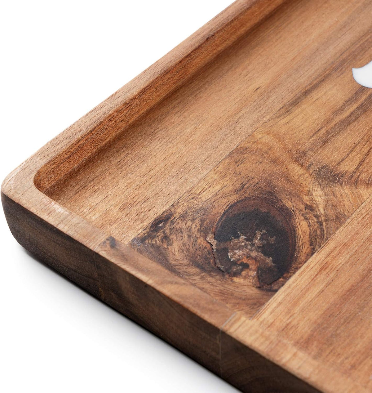 ONGROK Natural Acacia Wood Decorative Tray | Large Rolling Surface, Handmade,...