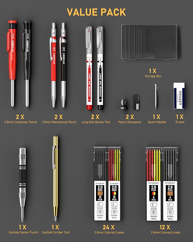 STAGEEK 17 Pack Carpenter Pencil Set - Image 7