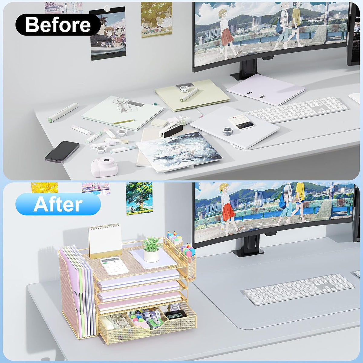 gianotter 5-Tier Desk Organizer with Drawers and File Holders