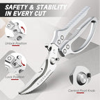 TIVOLI Kitchen Scissors Set Silver, Japanese Stainless Steel Kitchen Shears - Image 3