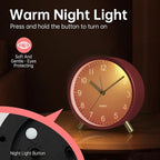Analog Alarm Clock, 4 inch Super Silent Non Ticking Small Clock - Image 4