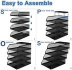 Natwind 4-Tier Desk Organizer, Stackable Paper Tray, Desk Accessories, Metal - Image 8