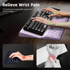 Ospelelf Keyboard Wrist Rest Pad, Comfy Ergonomic Keyboard Stand Riser Holder, Computer Wrist Support Cushion forTyping, Purple