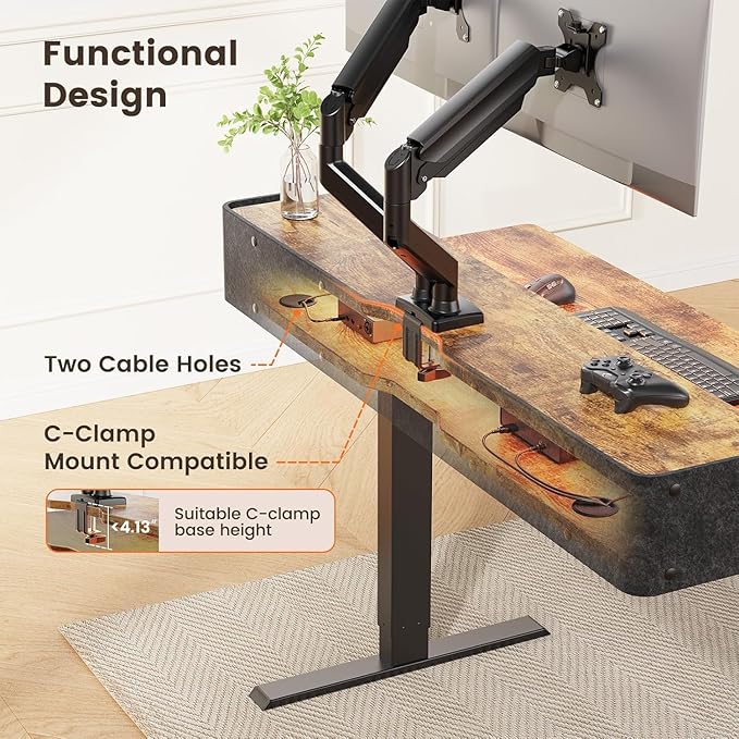 ErGear Standing Desk with LED Strip, 55″ x 28″ Electric Height Adjustable RGB - Image 6