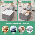 23.6'' square pouf boneless ottoman foot rest with, front angle view