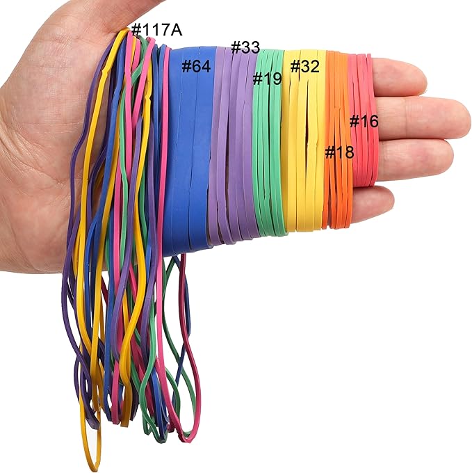 HAIDIBAO Rubber Bands Assorted Sizes 0.5lbs Multicolor Elastic Bands - Image 3