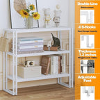 HCHQHS Bookshelf, 3-Tier Industrial Bookcase, Freestanding Horizontal - Image 6