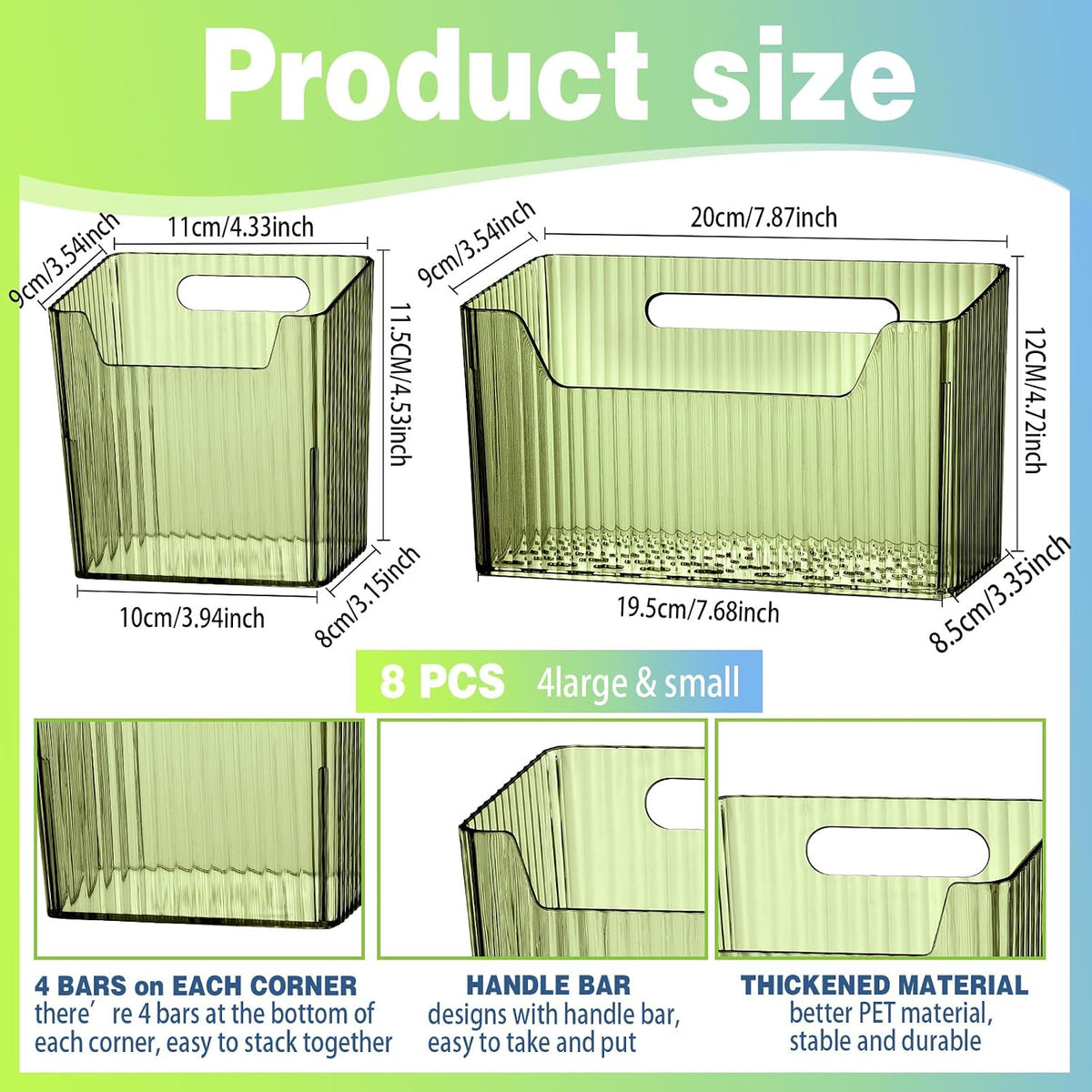 SiliFine 8 Pcs Cabinet Door Organizer Bin Wall Mount Organizer,3.94''...