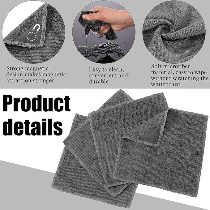 Fanfanwin 8 Pcs Magnetic Microfiber Cleaning Cloth Dry Erasers - Image 3