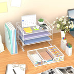 Marbrasse Desk Organizer and Accessories，4-Tier Paper Letter Tray Organizer - Image 2