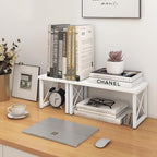 ELITEROO Wood Desktop Shelf, Freestanding Small Bookshelf Dorm Supplies - Image 7