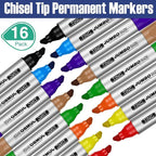 Fuutreo 16 Pcs Jumbo Size Permanent Markers Bulk Large Chisel Tip Permanent - Image 4